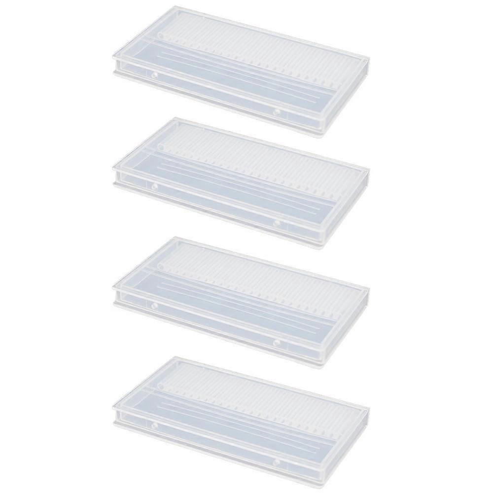 Manicure Grinding Head Box for Nail Drill Bits with 4Pcs Practical Cases