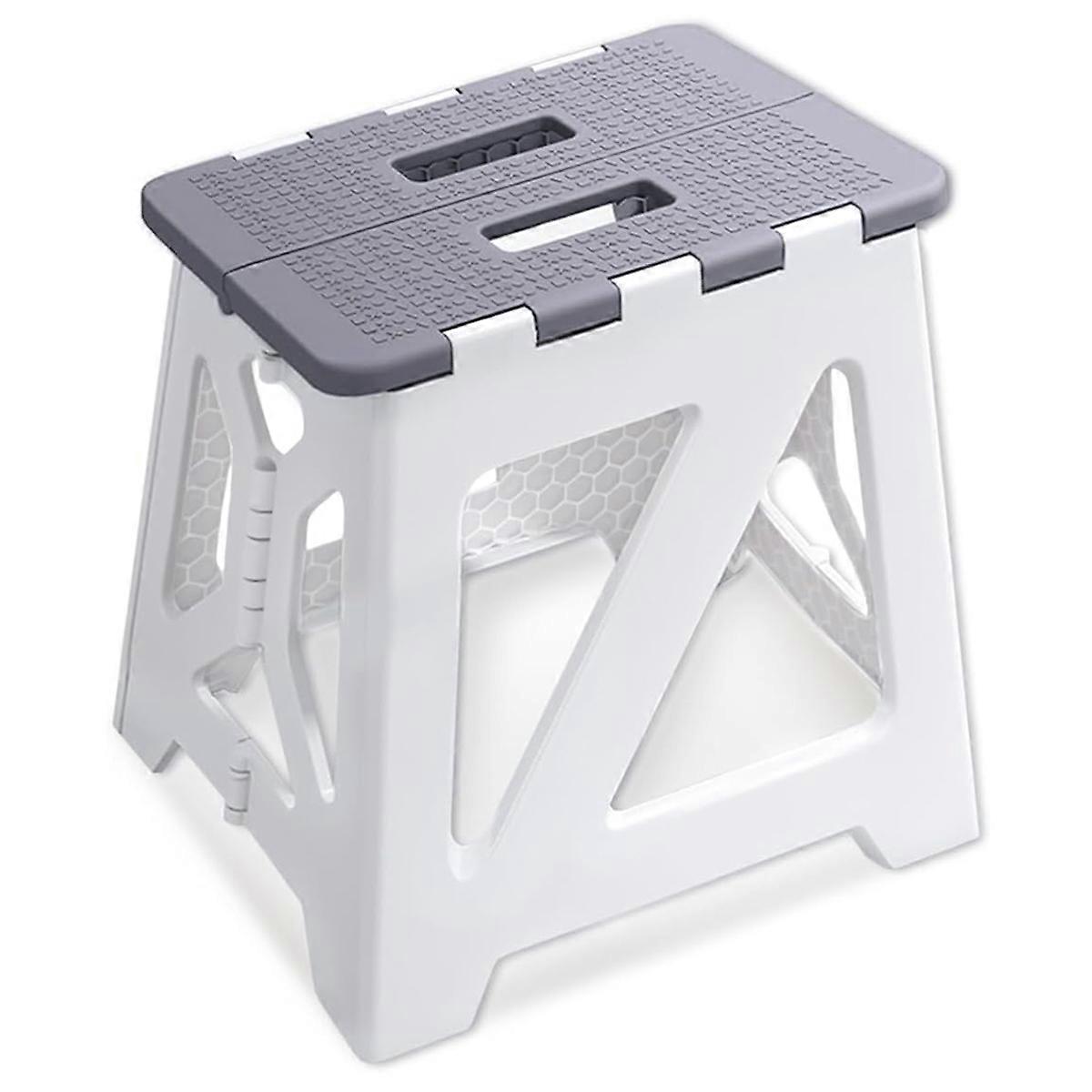 Foldable Step Stool,12.9" Tall Up to 300 Lb Sturdy Plastic Folding Step Stool, Portable Small, Compact Folding Stool
