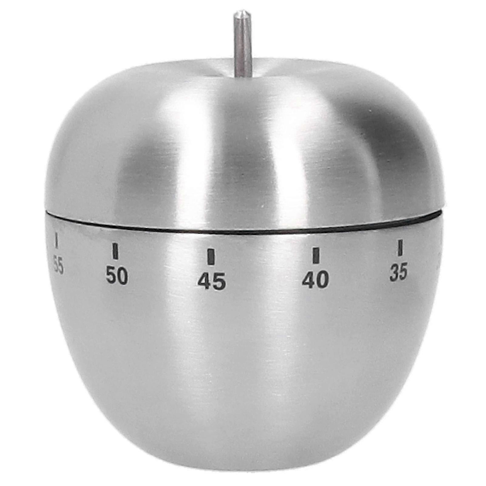 25-26 Apple Kitchen Tool Shaped Timer Stainless Steel Mechanical Cooking Countdown Alarm Timer