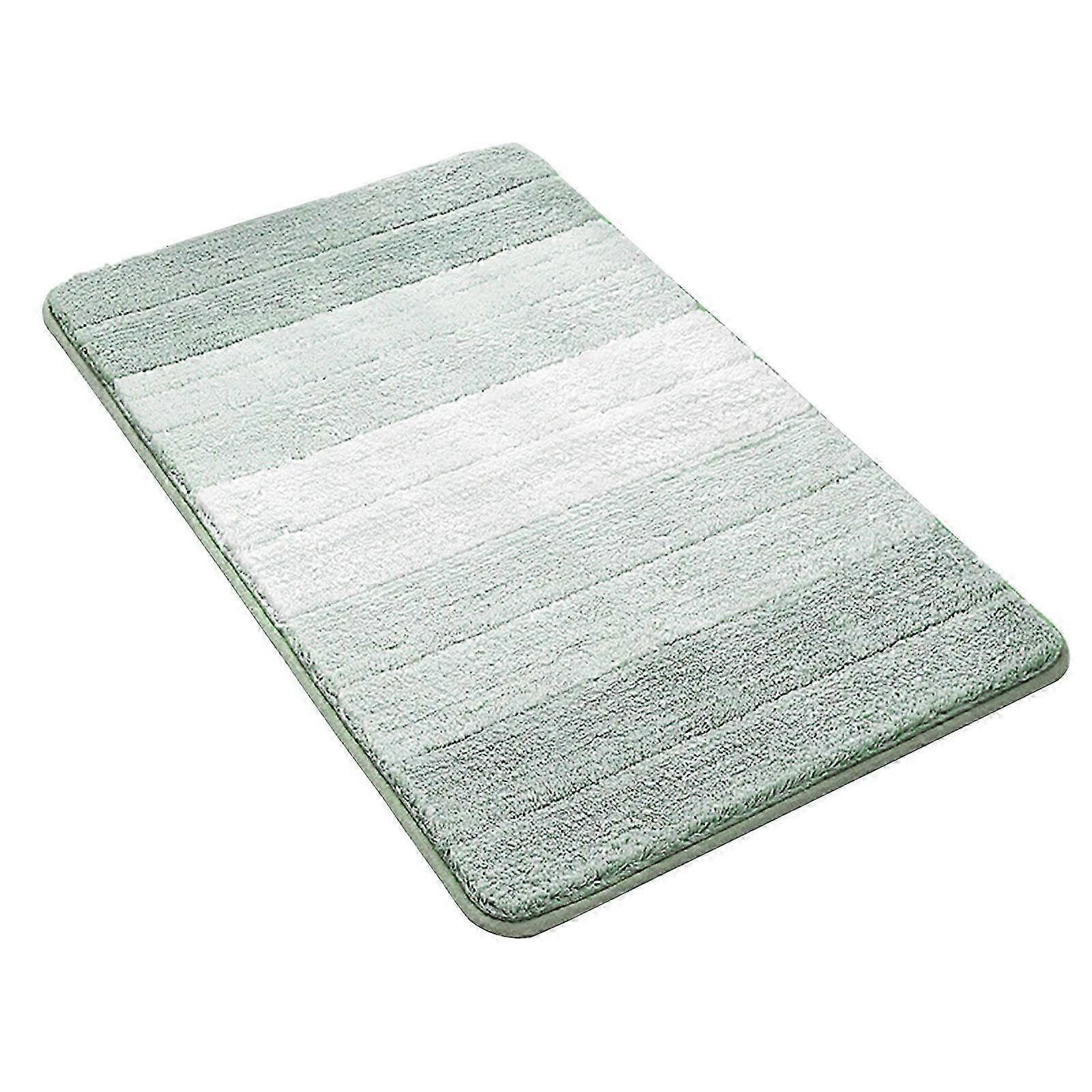 2026 Gradient Striped Bath Mat, Machine Washable Grey