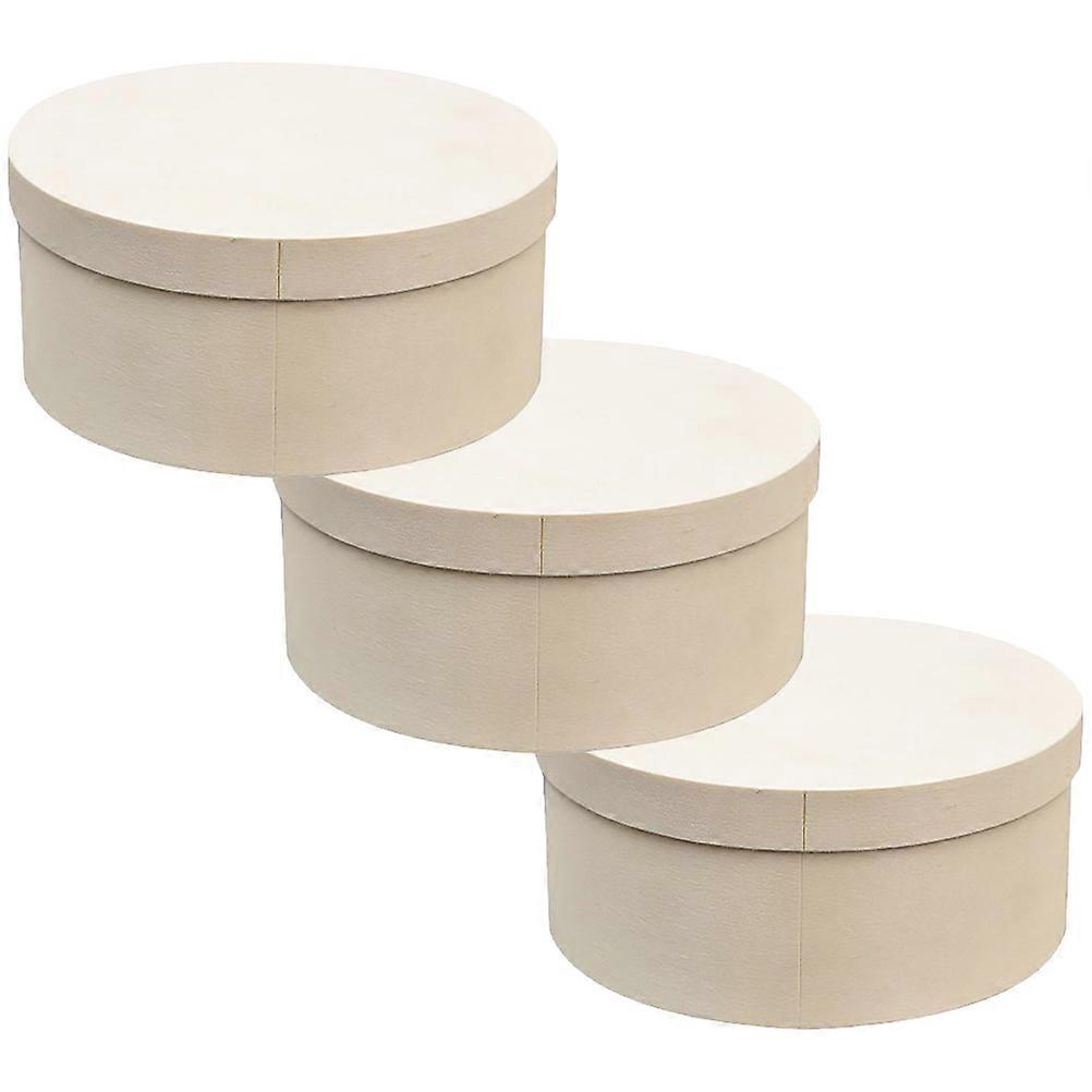 Beige Wood Cake Box Compact Cake Packing Box for 3Pcs Desserts