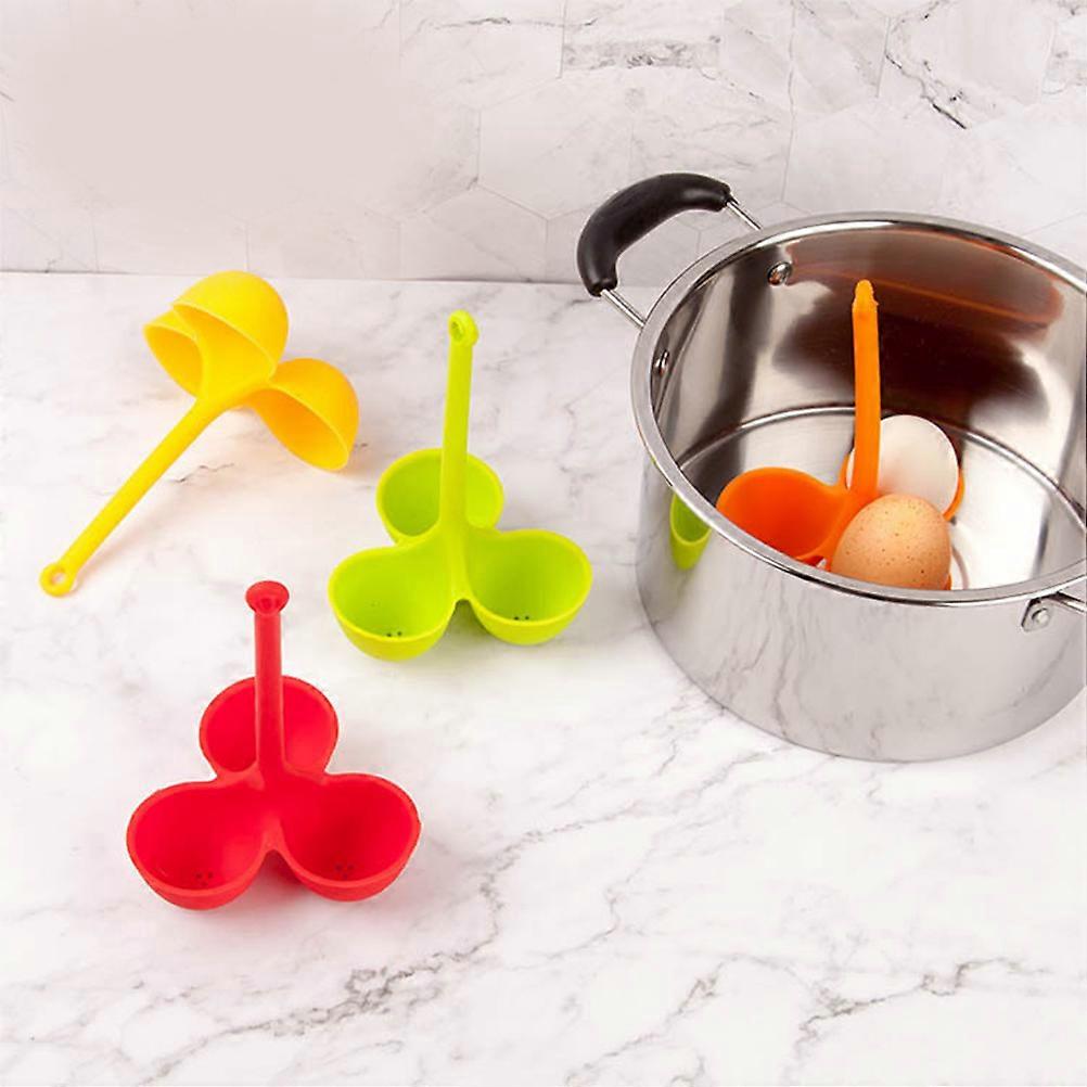 Silicone Egg Holder Egg Boiling Gadget for Steaming 3Pcs Kitchen Use