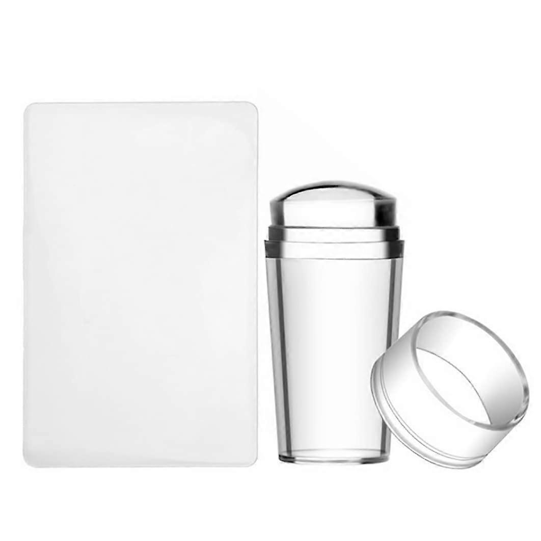 Clear Jelly Nail Stamper Kit with Scraper for Quick Pattern Transfer and DIY Nail Art Alignment