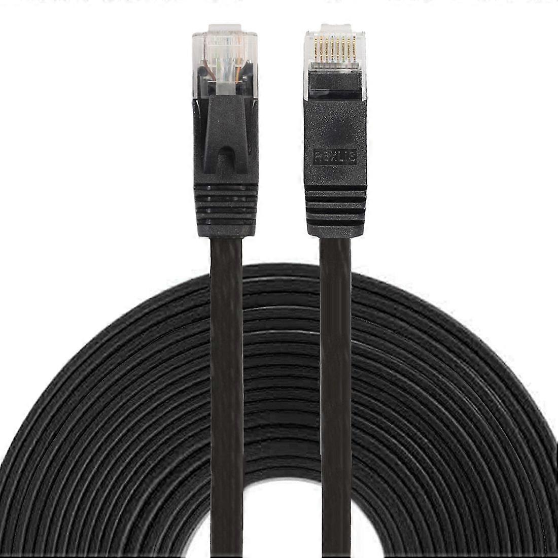 10m CAT6 Ultra-thin Flat Ethernet Network LAN Cable, Patch Lead RJ45