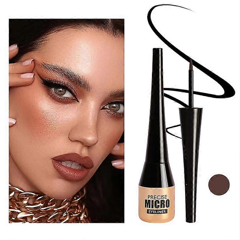Waterproof Liquid Eyeliner Pen Long Lasting Precision Micro Tip Quick Dry Smudge Proof #02 Light Coffee