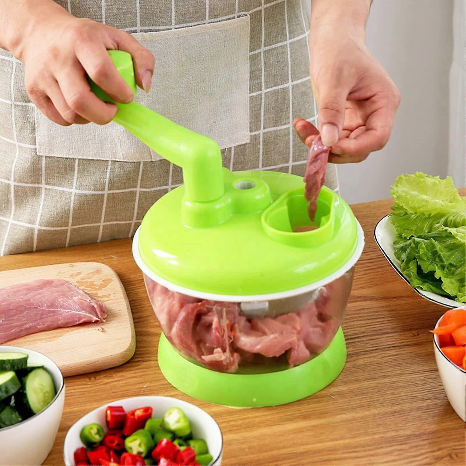 Manual Vegetable Chopper with UltraSharp 6 Blades Easy PullCord for Kitchen and Restaurant