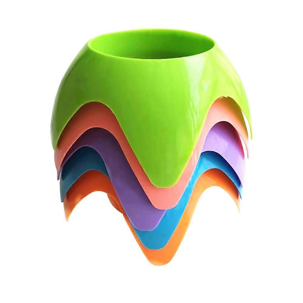 Beach Cup Holders for Sand Large Capacity Stackable Starfish Design Bright Colors 5 Pack Multicolor