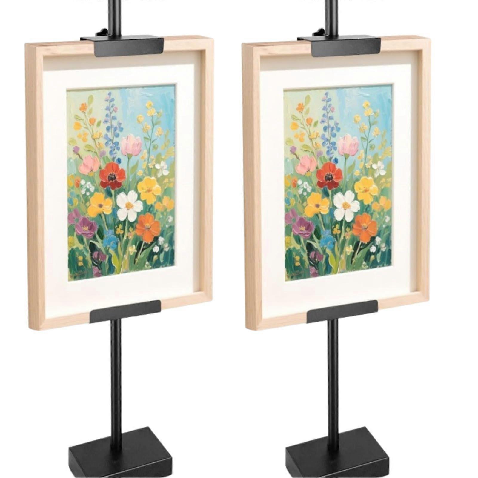 2 Pack Adjustable Tabletop Easel Stand with Weighted Base for Photos, Certificates and Artwork