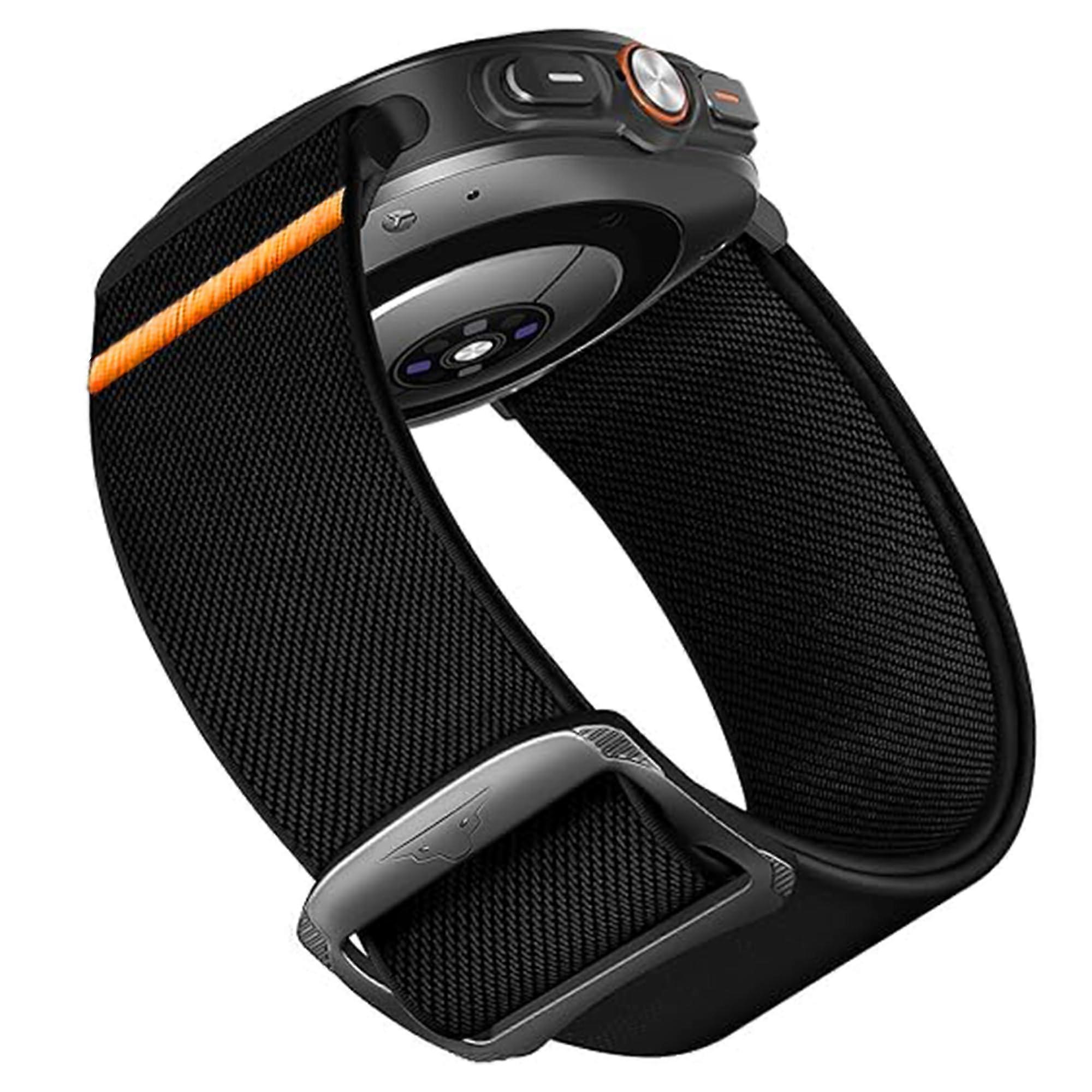 22mm Quick Release Smartwatch Bands Adjustable Nylon Strap for ID208 Plus Breathable Solo Loop Black