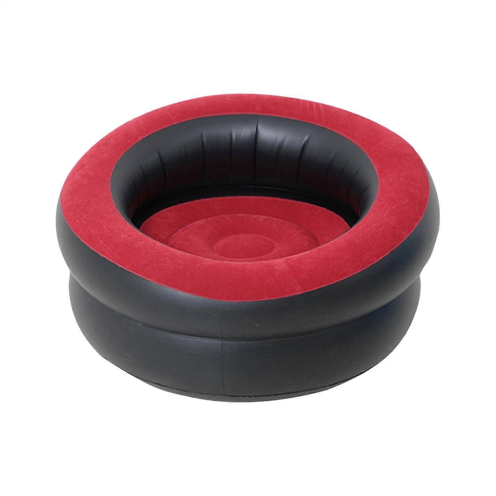Inflatable Lounge Chair with Flocking, Ergonomic Circular Design for Indoor Outdoor Camping