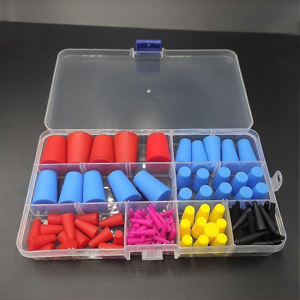 120 Pcs MultiSize Silicone Tapered Stoppers and Rubber Plugs Set with Storage Box