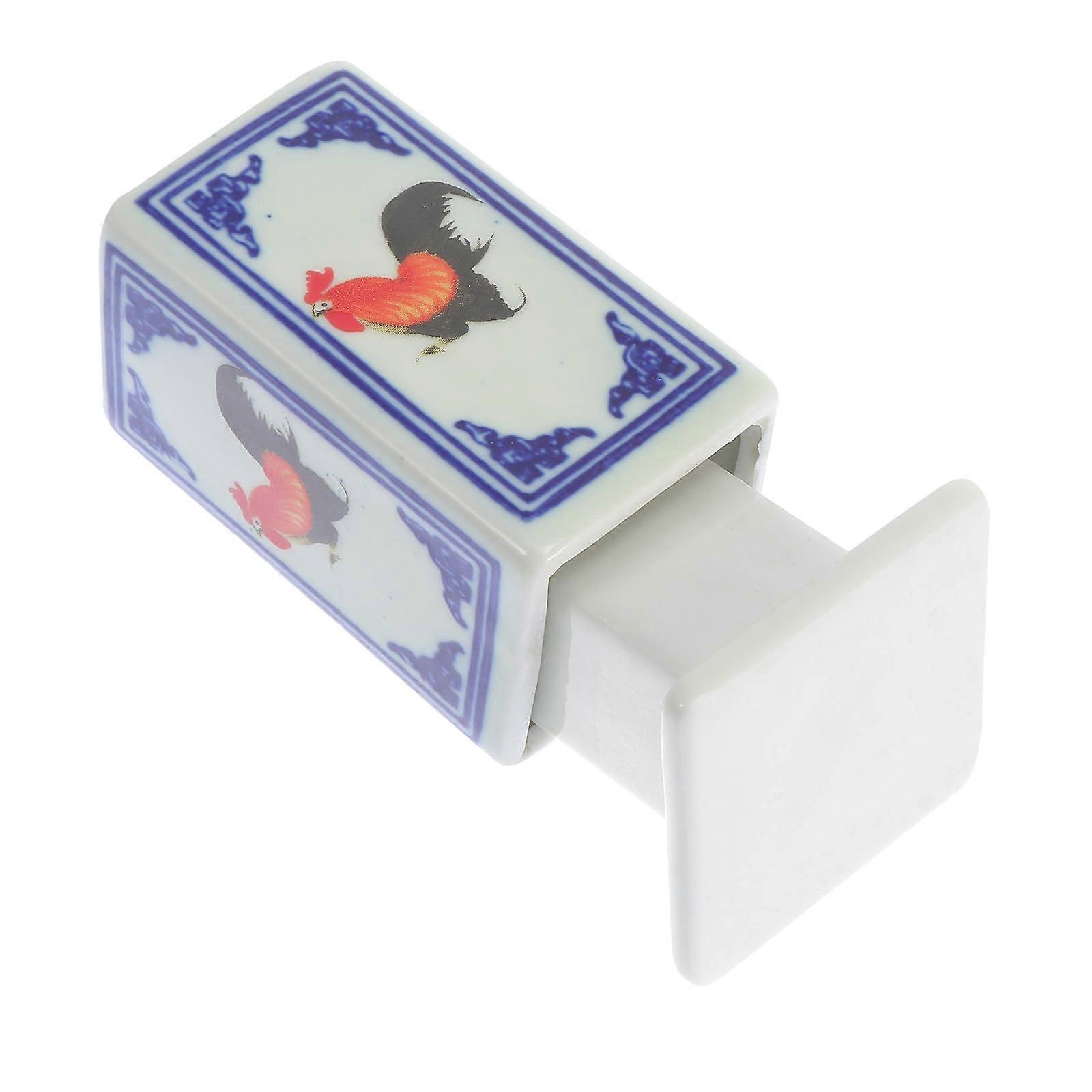 Ceramic Rooster Toothpick Holder Dispenser with Large Capacity for Kitchen Tabletop Decoration