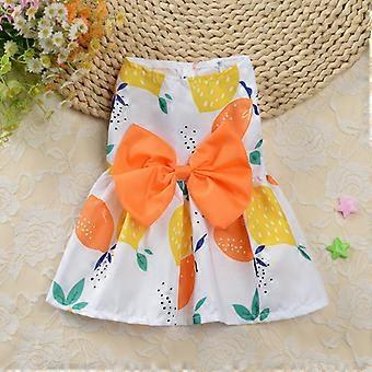 Thin Style Pet Dress Puppy Skirt Cat Bow Princess Dress Teddy New Pet Cute Skirt Floral Print Pet Costume for Small Dog Cat