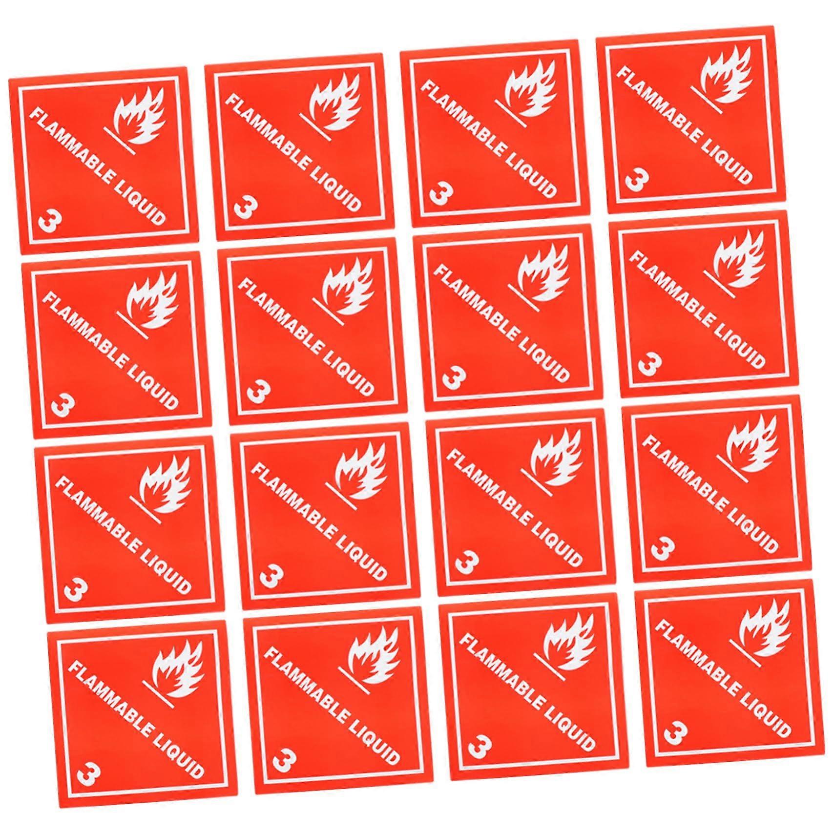 20pcs Flammable Liquid Warning Labels with Strong Adhesion for Clear Hazard Identification and