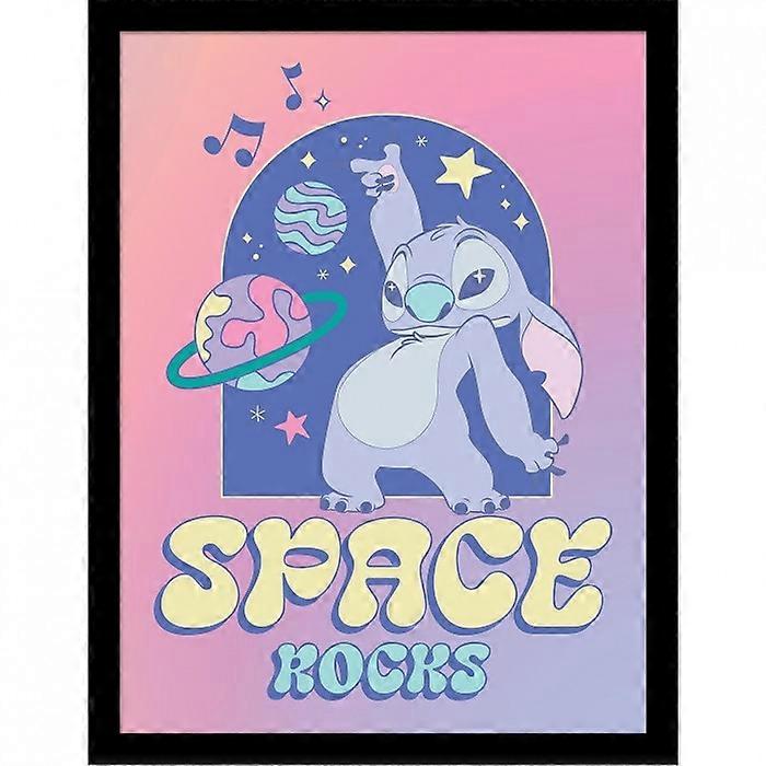 Lilo & Stitch Space Rocks Planets Framed Poster