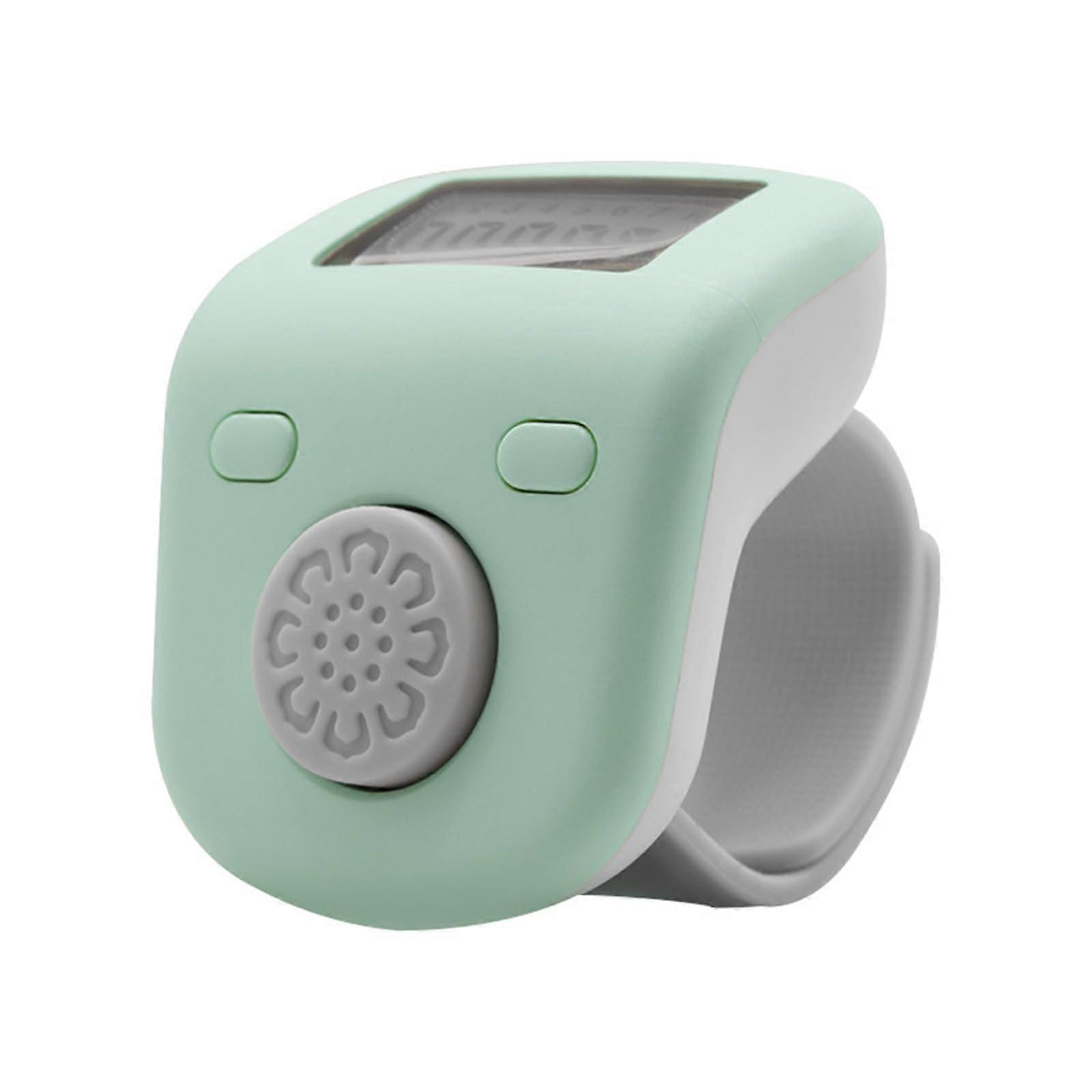 Digital Finger Counter with Rechargeable LED Display and 7Mode Precise Counting for Inventory Exercise Religious Use Green