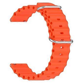 Quick Release Silicone Watch Band Strap for Garmin First Avenger 45mm Orange Ocean Style