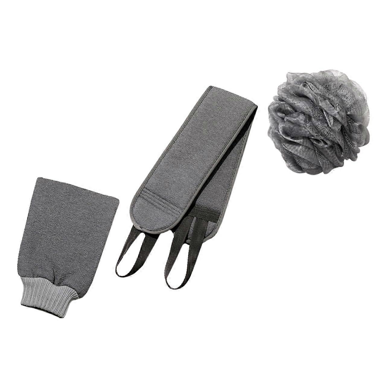 Back Scrubber and Exfoliating Bath Towel Set 2Pack with Full Back Coverage and Secure Dual Grip