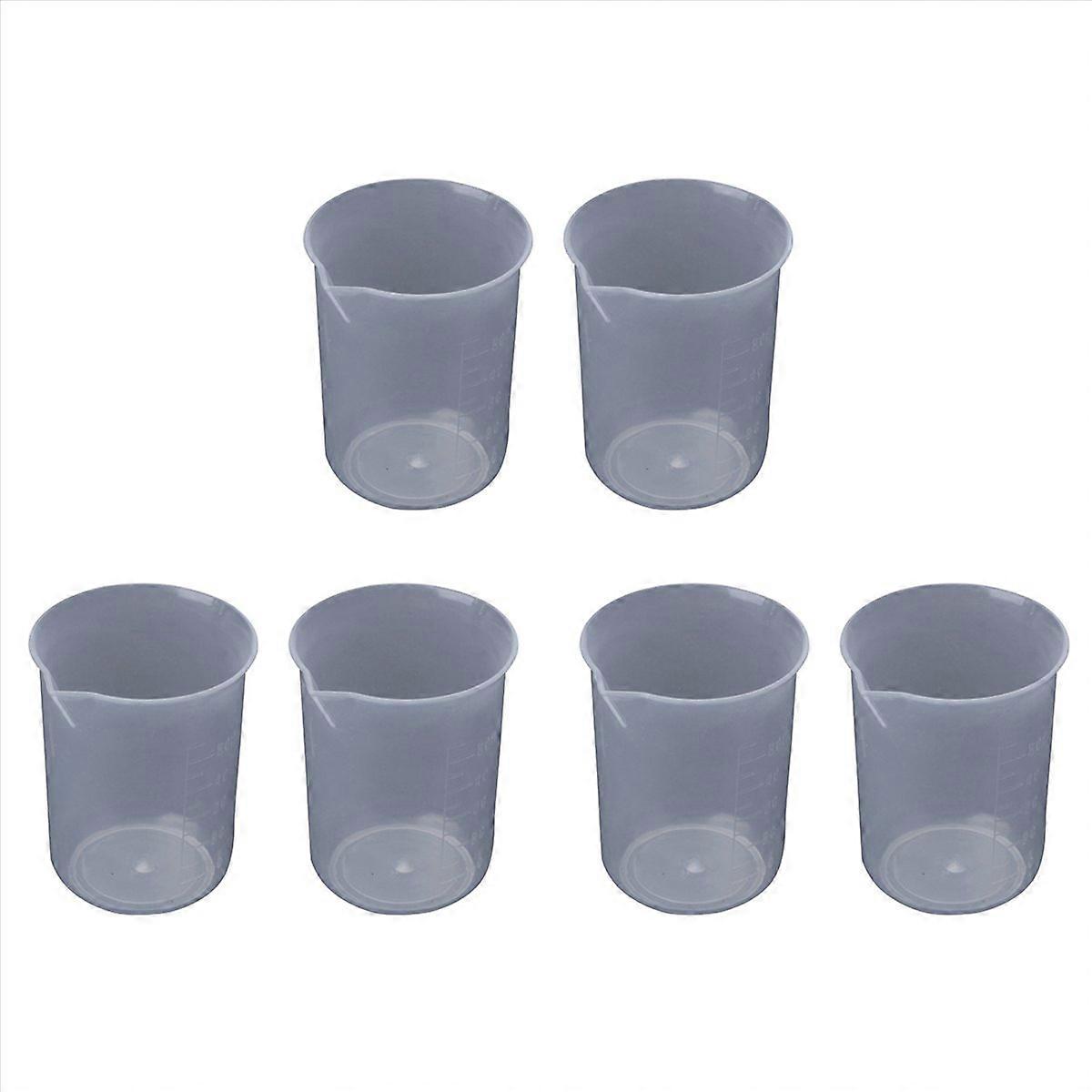 50mL Graduated Beaker Clear Plastic Measuring Cup for Lab 2 Pcs