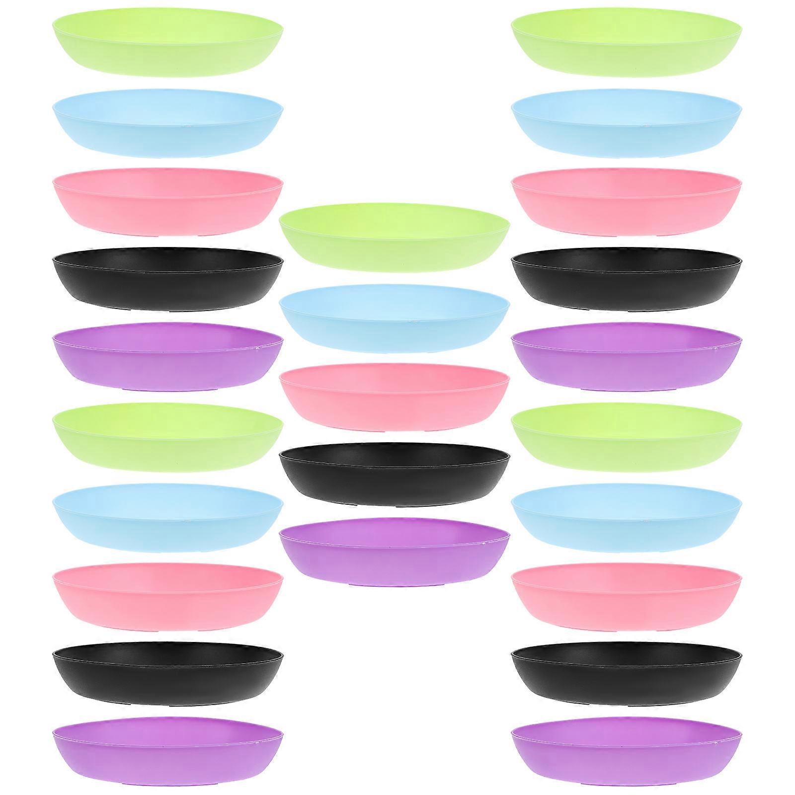 Plant Pot Plates Plastic for Water Collection 25Pcs Assorted Colors
