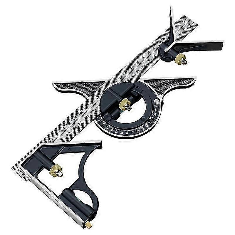 3 In 1 Square Angle Ruler Set Engineers 300/600Mm Adjustable Multi Combination Right Angle Ruler Protractor Measuring Tool Parts