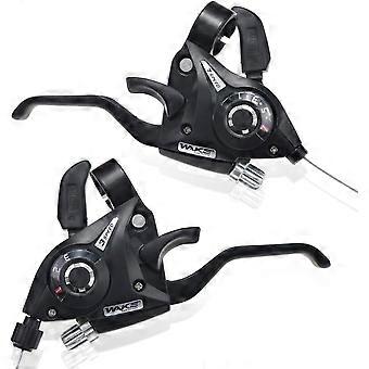 Bicycle Brake Levers Shifter 3x7 21 Speed Shifter with Gear Indicator and V Brake Cable fo
