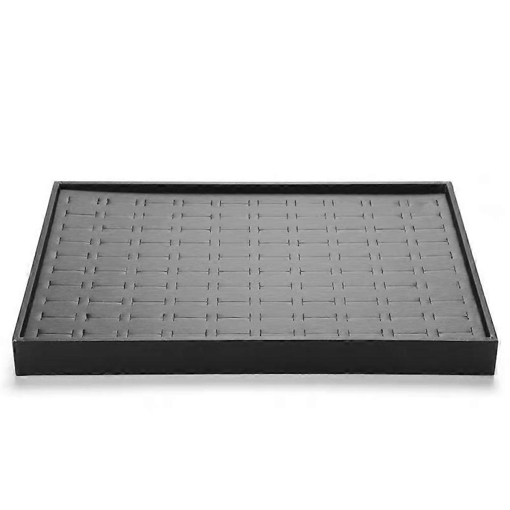 Stackable Jewelry Display Tray Multi Compartments Flat Bottom Bracelets Storage Organizer Space Saving Black