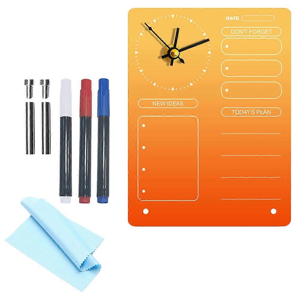 Multi-Function Acrylic Board to Do List Board with Clock 5Sets for Home