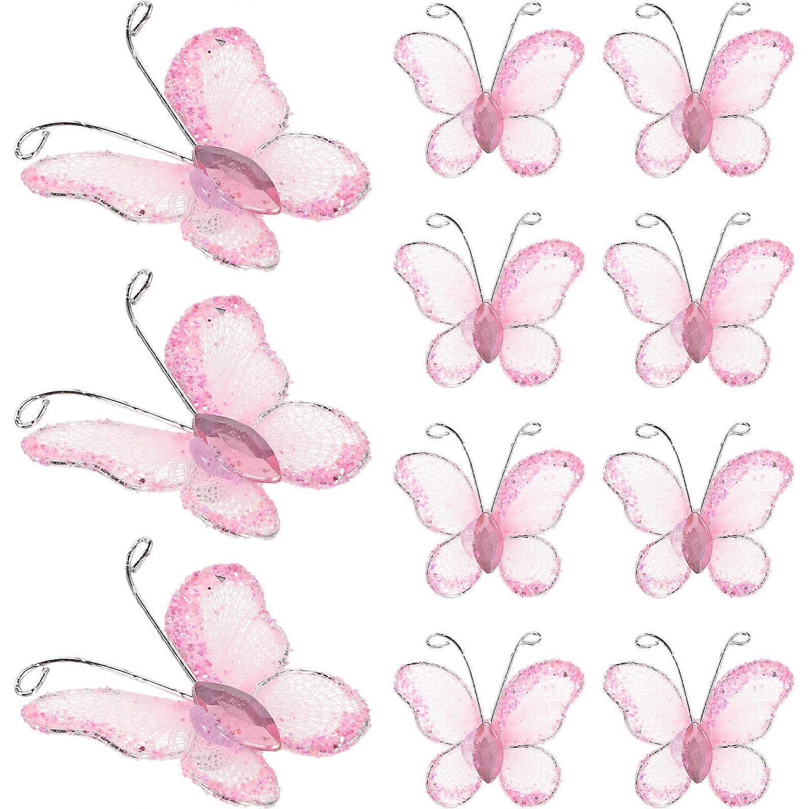 50pcs Sheer Mesh Wire Glitter com (rosa)