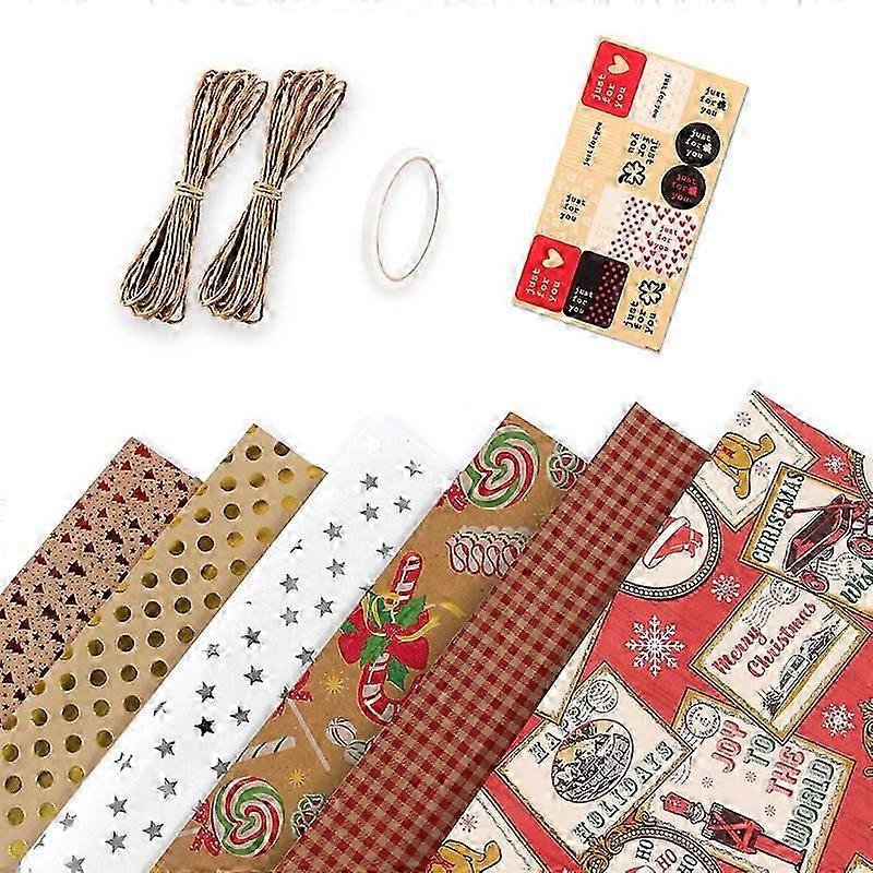 Presentpapper för högtider, presentpapper för julgodis, presentpapper med prickiga stjärnor, x