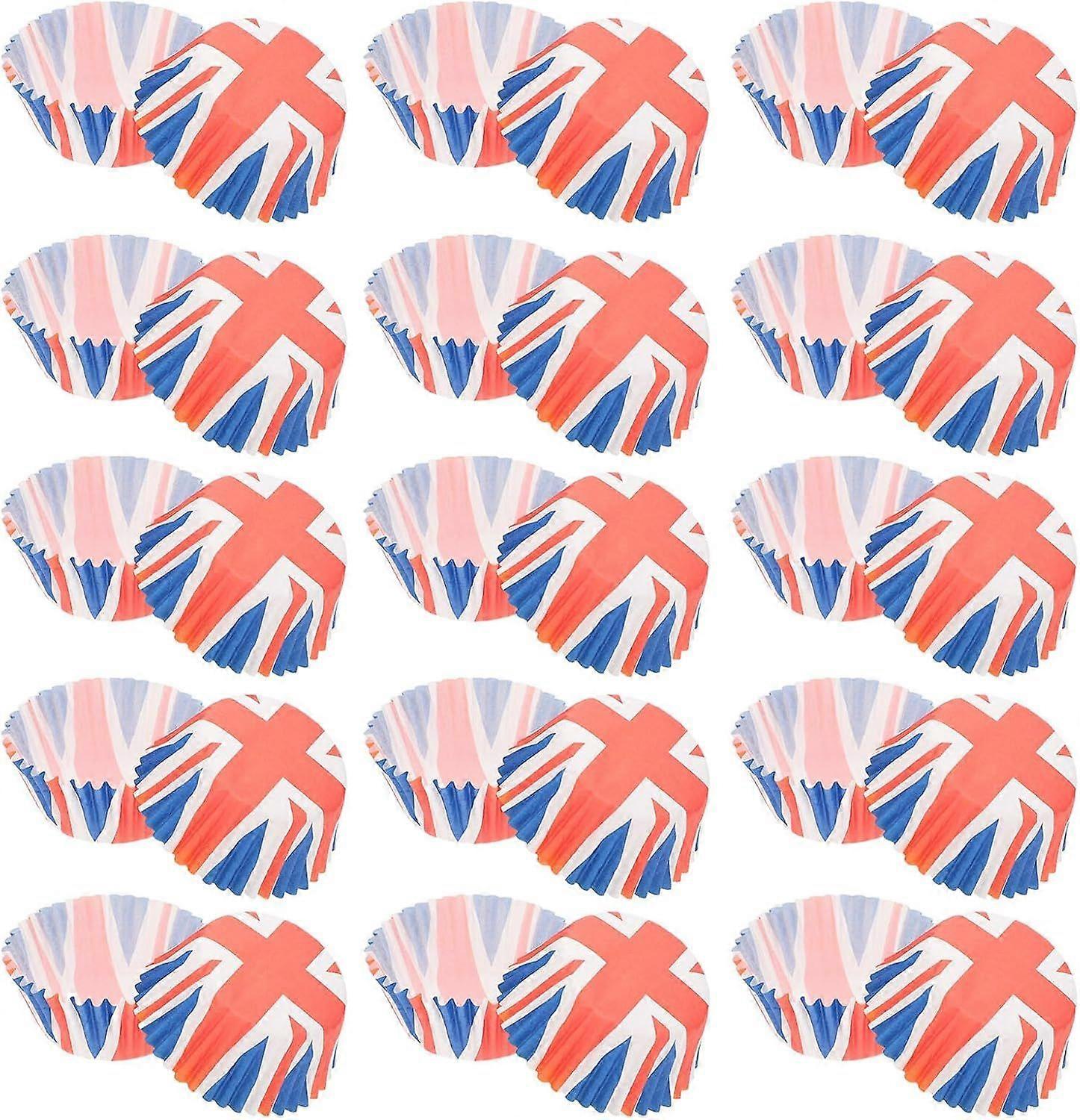 Union Jack Disposable Baking Cups 100pcs Paper Cake Liners