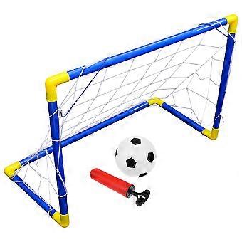 Soccer Practice Equipment Football Plaything Kit Kids Sports Training Mini Rectangular Shape Blue 60x47cm 1Set