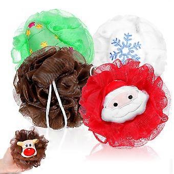 Exfoliating Christmas Bath Balls Body Scrubber for Bath 4Pcs Assorted Color