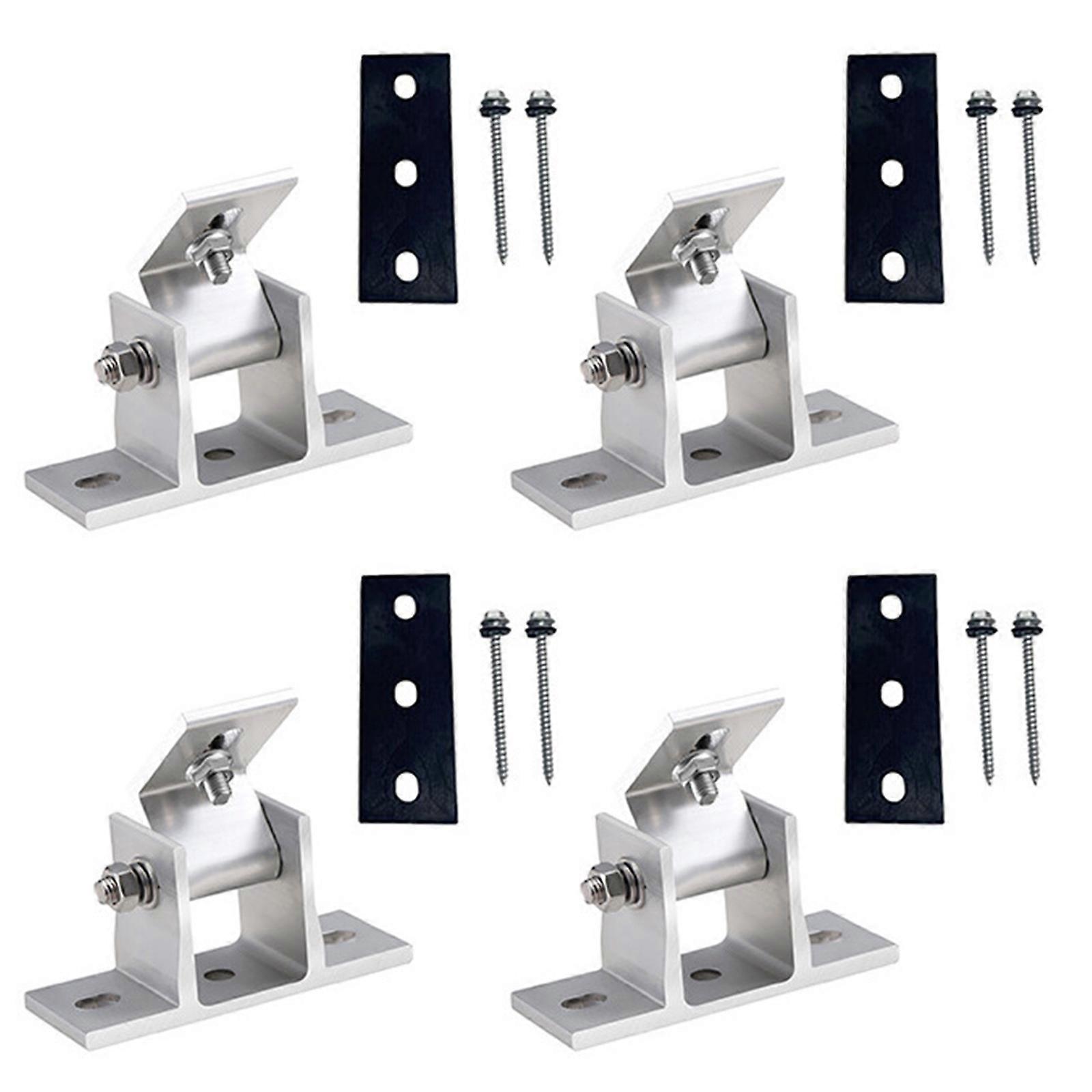 4Pcs Solar Panel Mounting Bracket Solar Panel Rotatable Elevations With Angle Bracket Roof Mounting Attachment Multicolor