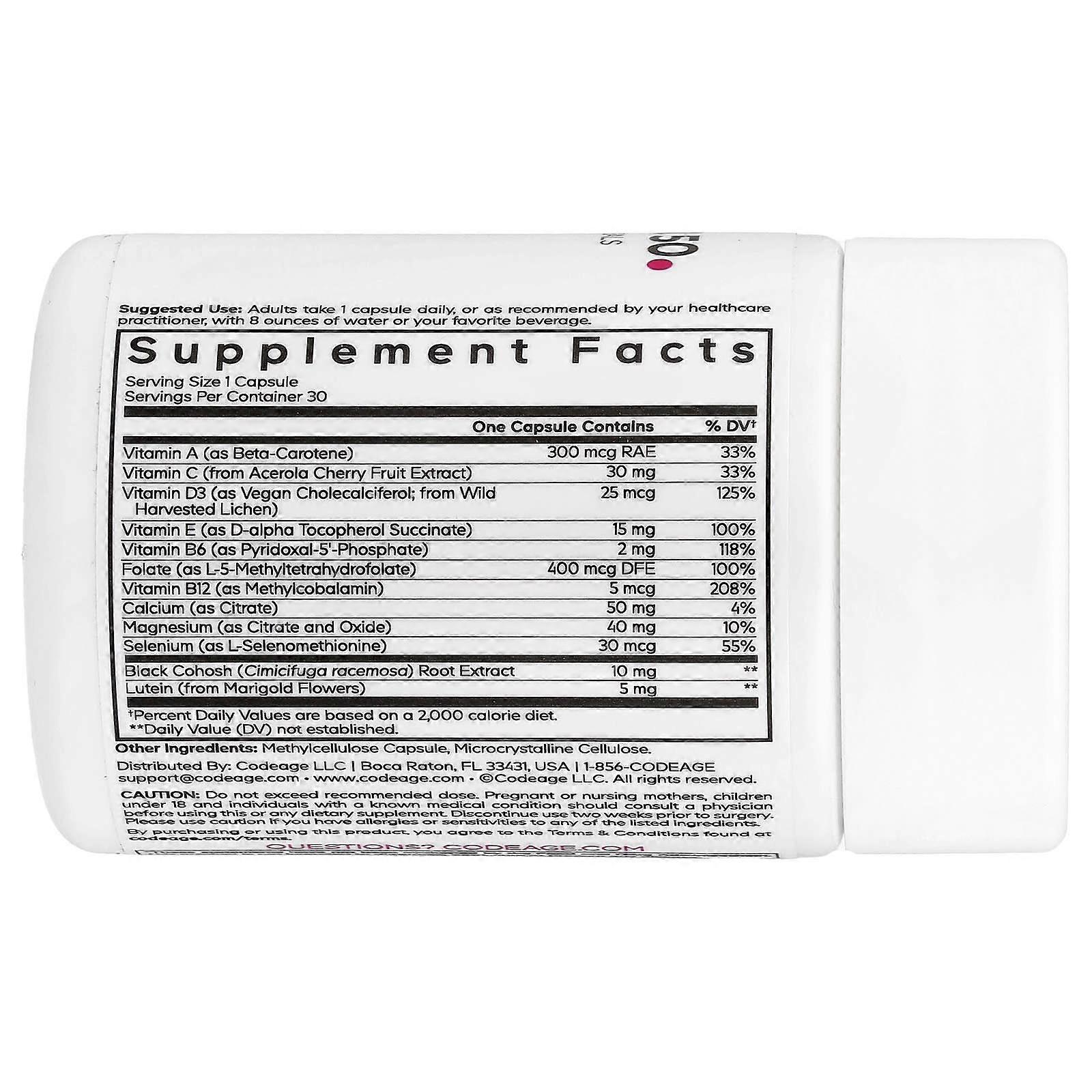 Codeage, Women's Multivitamin 50, 30 Vegetable Capsules