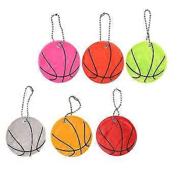 Basketball Pendants Reflective Keyrings Wear 6Pcs