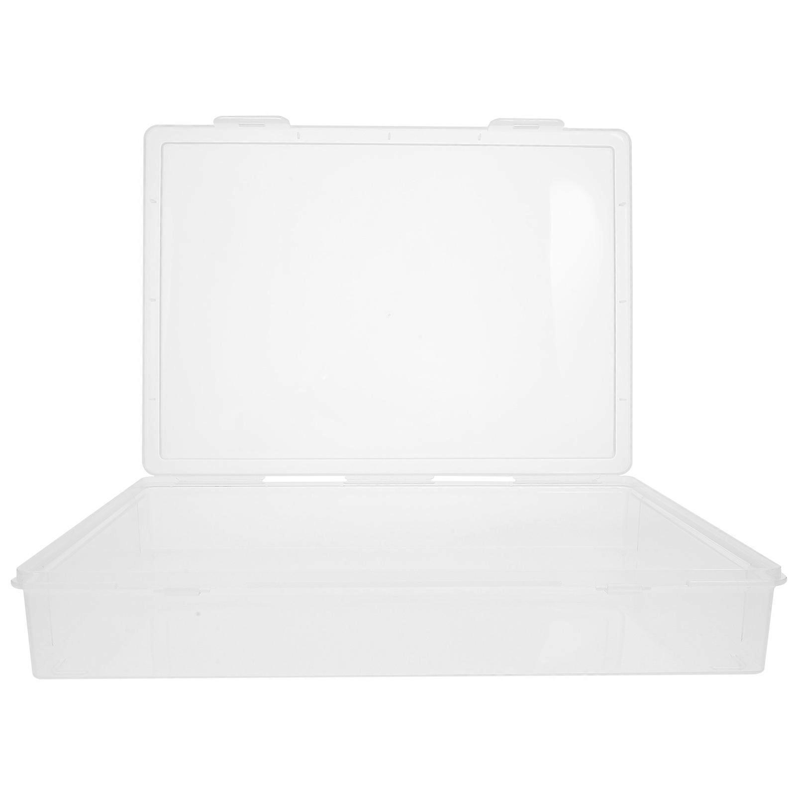 Office Document Box Portable Project Case Certificate Holder Plastic File Storage Box (Flat Style)