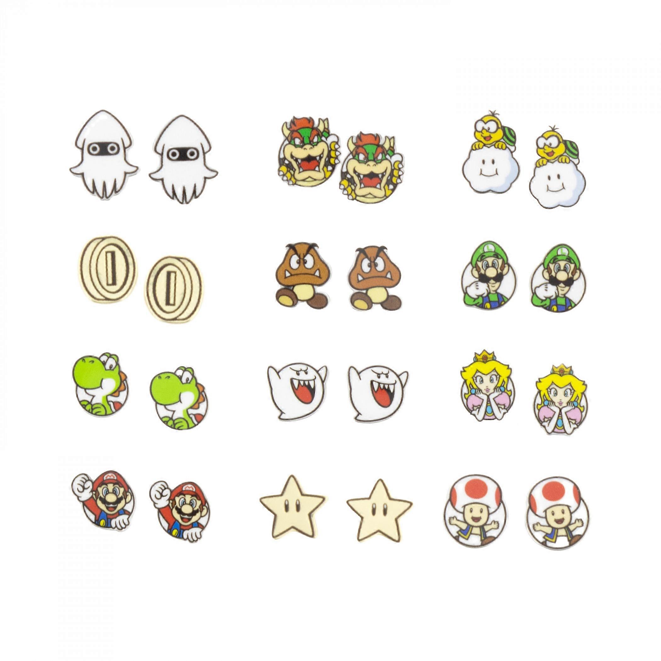 Super Mario Bros 12er-Pack Ohrstecker-Set