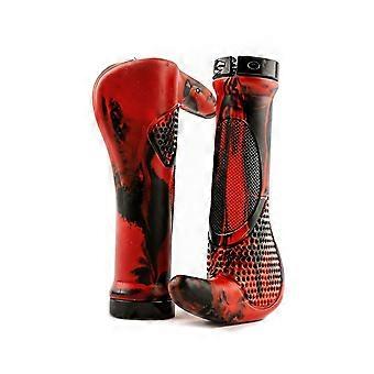 Nonslip Rubber Bicycles Handle Grip Ergonomic Mountain Bike Grip with Secondary Handle For Long Distance Cycling  red