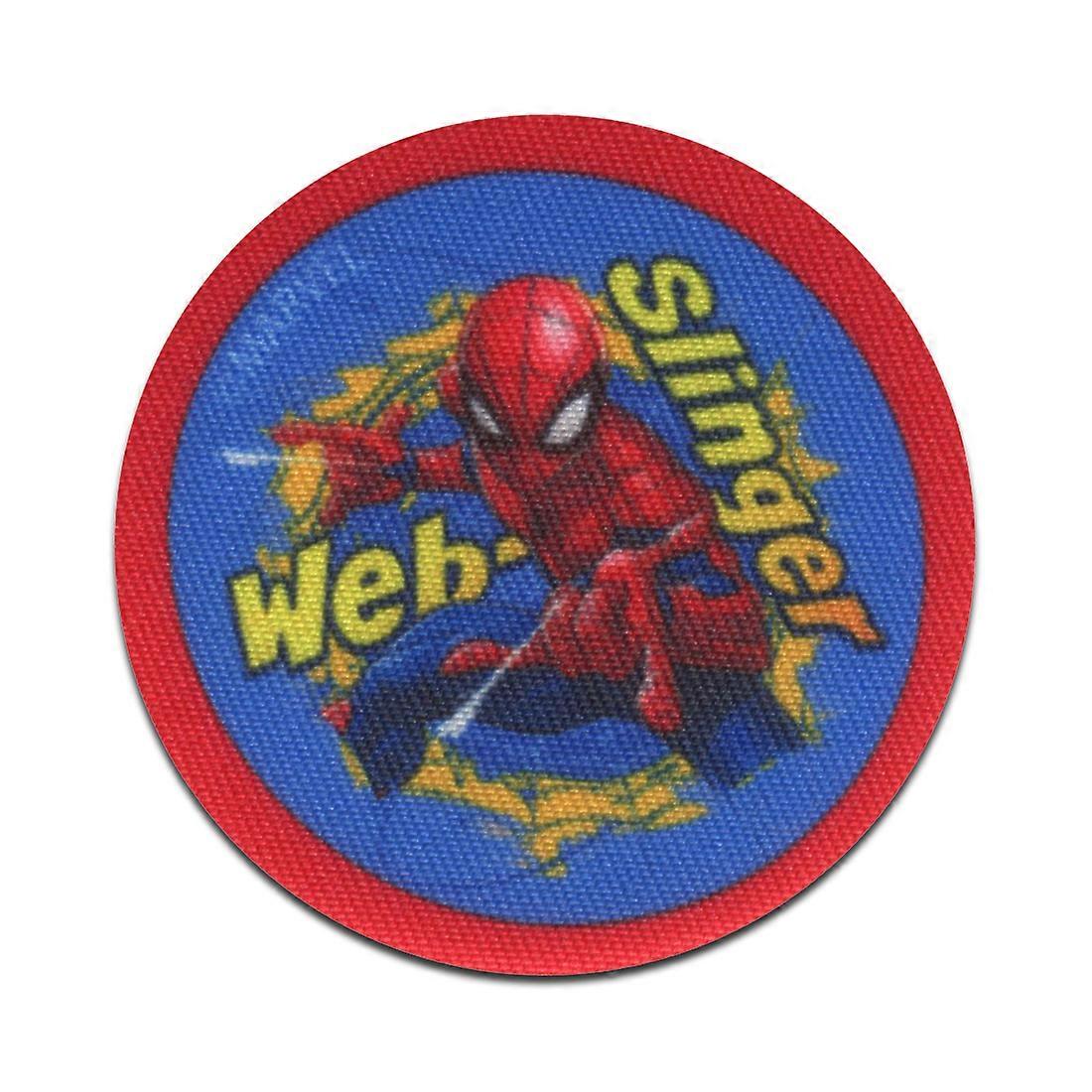 Marvel © Spiderman Comic Web Slinger - Patch, iron-on patch, size: 6.3 x 6.3 cm