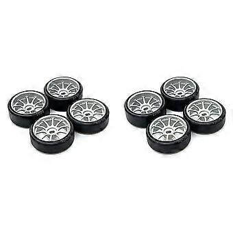 8 szt. twardych plastikowych opon do driftu, felg metalowych do Wltoys 284131 K969 K989 P929 Mini-Z 1/28 RC Car Upgrade Parts, 2