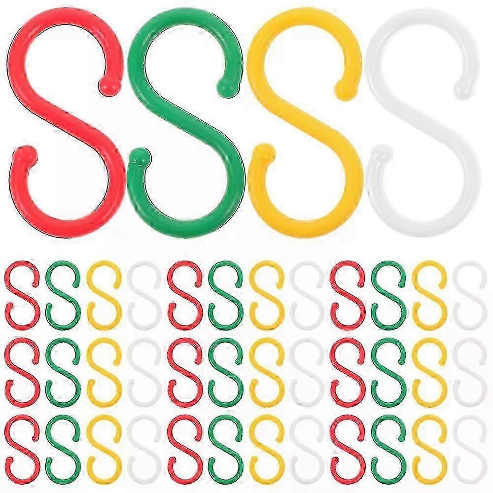 Displaying Hooks, 100pcs Plastic S Hooks for Hanging, Multipurpose