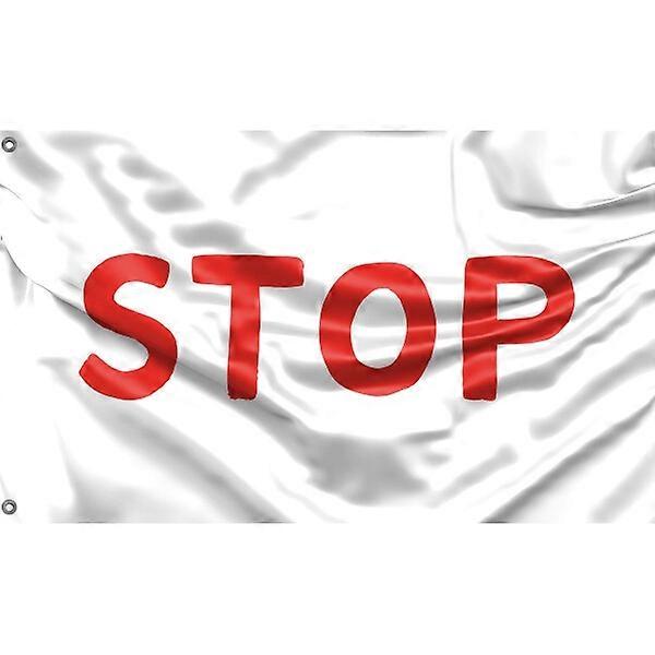 Stop Red On White Flag OLM-498