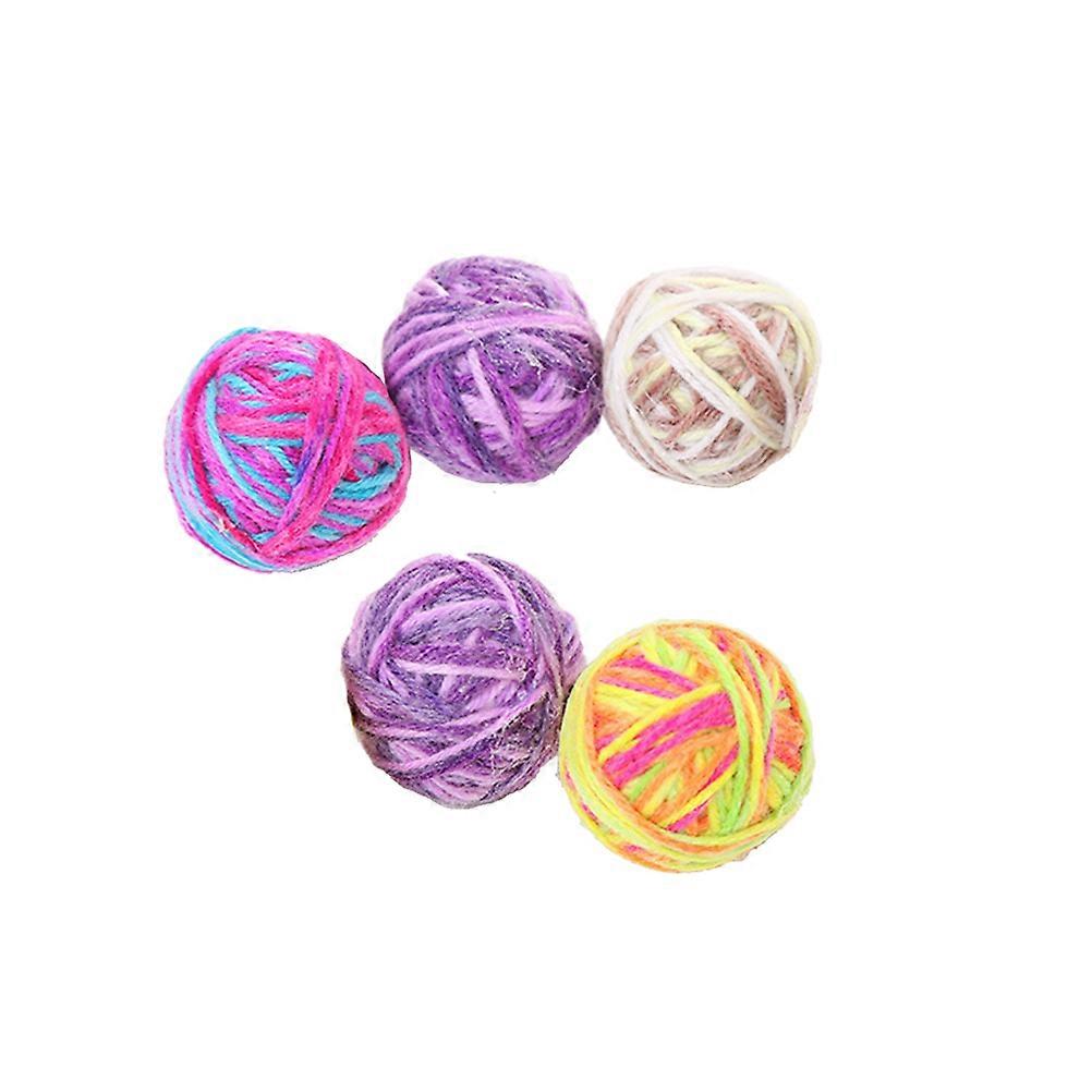 Cat Interactive Toy Balls for Exercise 5Pcs Pack Assorted Color Pet Kitten