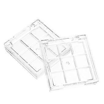 Empty Makeup Palette Set - 9-Slot Cosmetic Organizer for Eyeshadow and Lipstick, Travel Friendly