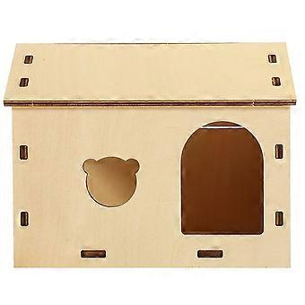 DIY Assembly Hamster Hideout Wooden House for Small Hamster Use
