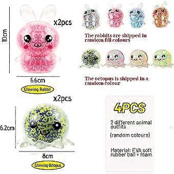 4 Pcs Anti-stress Squeeze Ball, Squeeze Ball, Luminous Ball For Stress Relief, Stress Relief Toy, Stress Relief Balls, Stress Ball Children, Luminous
