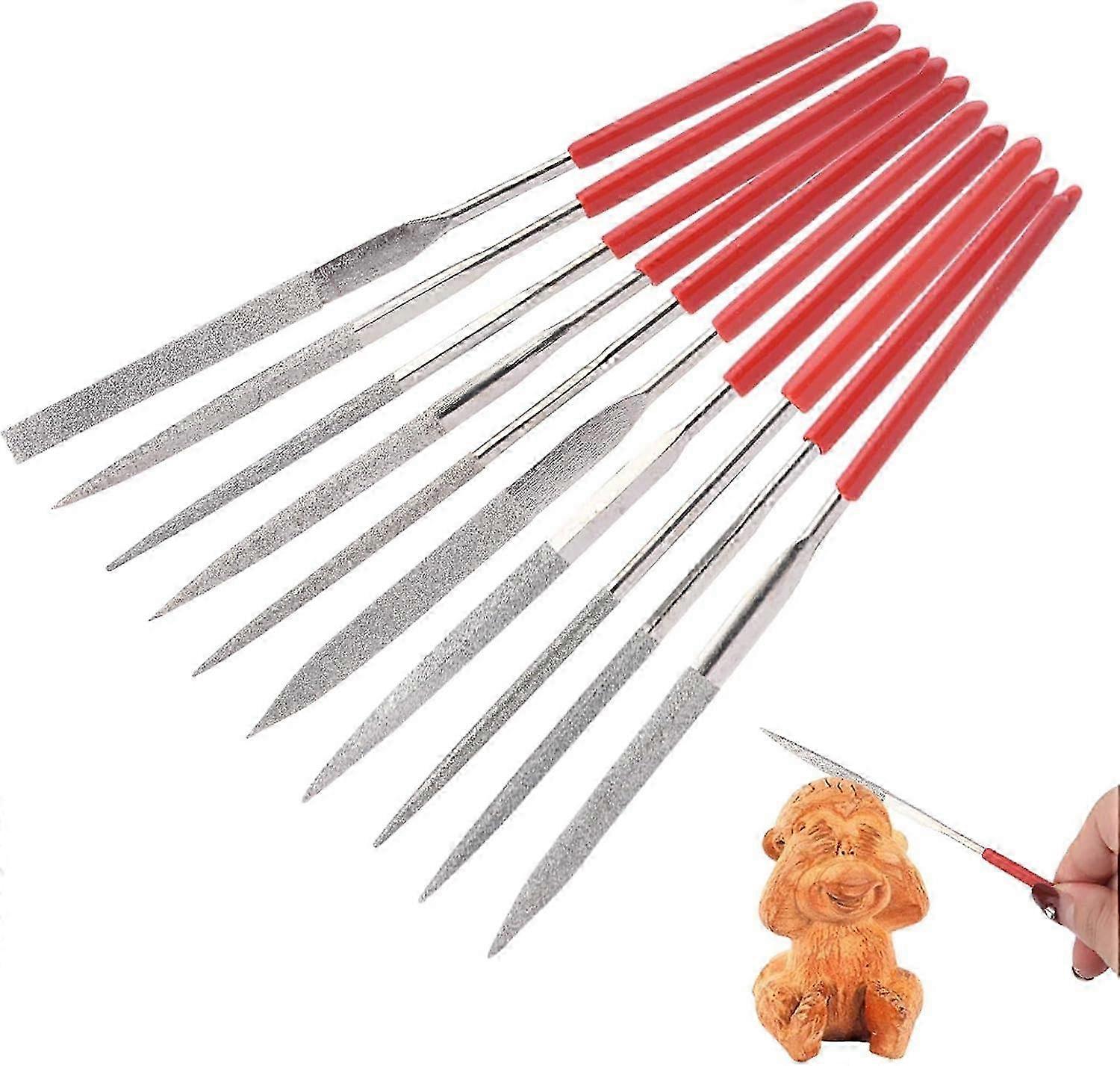 10 Pieces Diamond Needle Files, Mini Needle File Set compatible with Precision Work Set