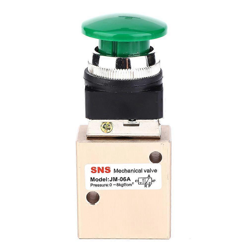 JM-06A Pneumatic Mechanical Valve 2 Position 3 Way Spring Return Push Button PT1/4in Valve