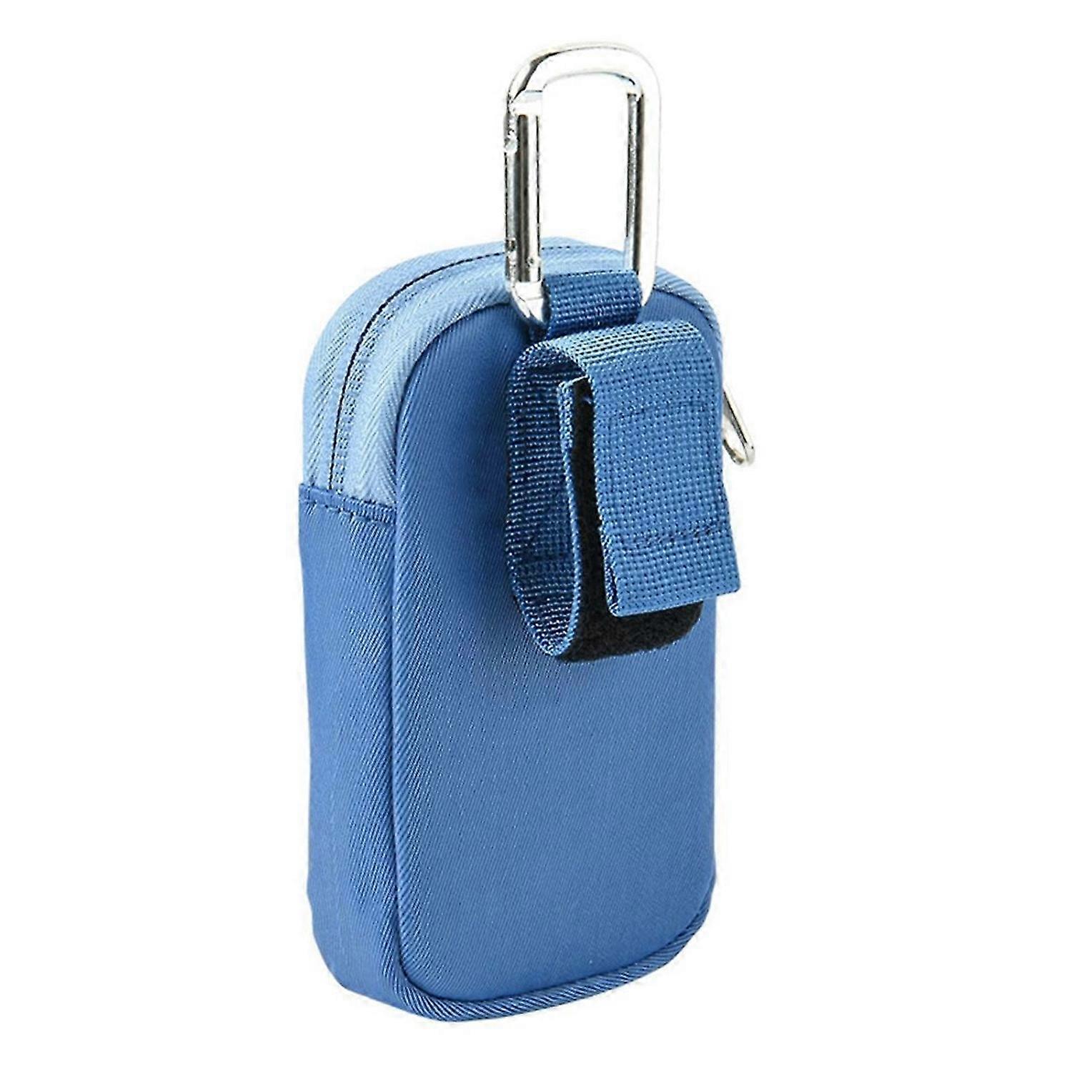 MP3/MP4 Portable Storage Bag with Buckle with Clear Window Blue